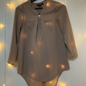 New Look- Tan Blouse with Zipper